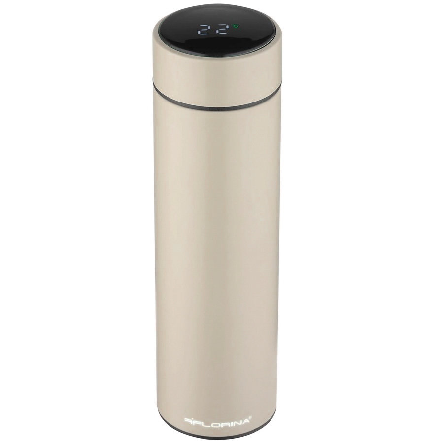 Kubek Termiczny Termos Z Pomiarem Temperatury Led 450Ml Beżowy
