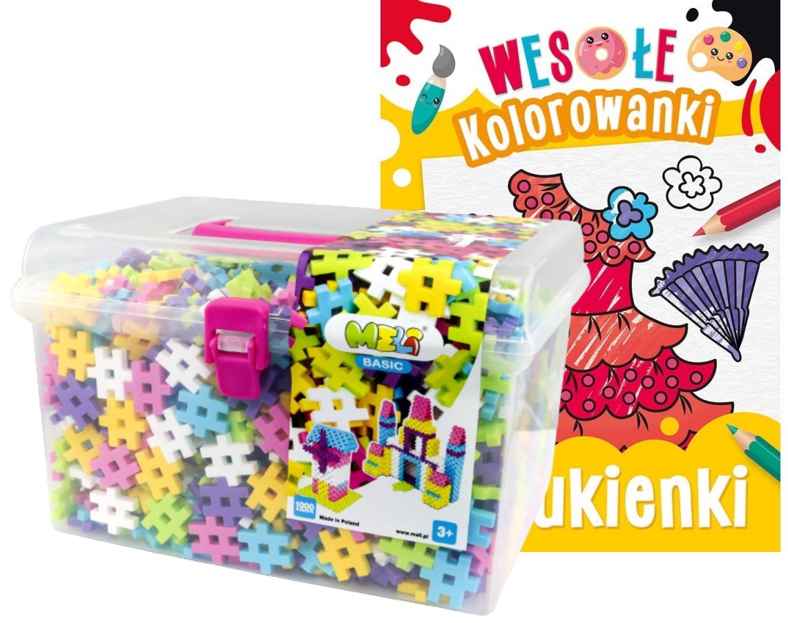 KLOCKI KONSTRUKCYJNE Wafle MELI Basic Pink Travel Box 1000