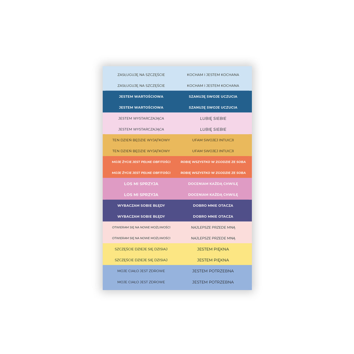 Naklejki afirmacyjne - słowa mocy do Twojego kalendarza!