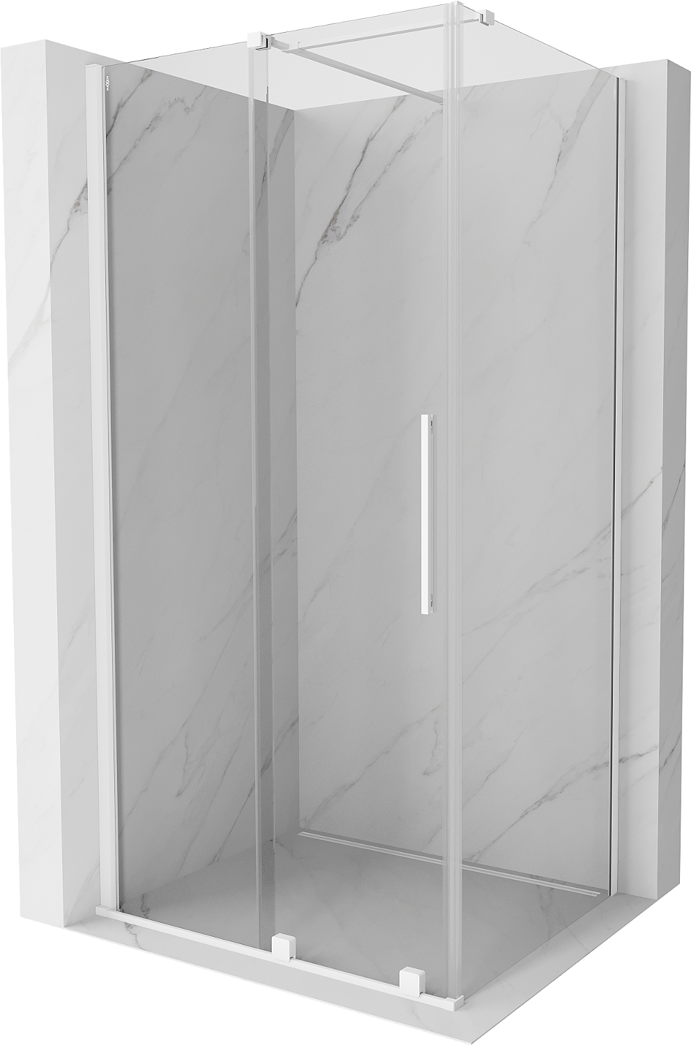 Mexen Velar kabina prysznicowa rozsuwana 90x75 cm, transparent, biała - 871-090-075-01-20