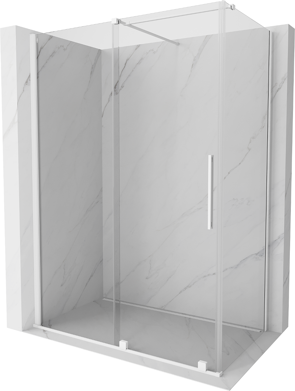 Mexen Velar kabina prysznicowa rozsuwana 140x70 cm, transparent, biała - 871-140-070-01-20