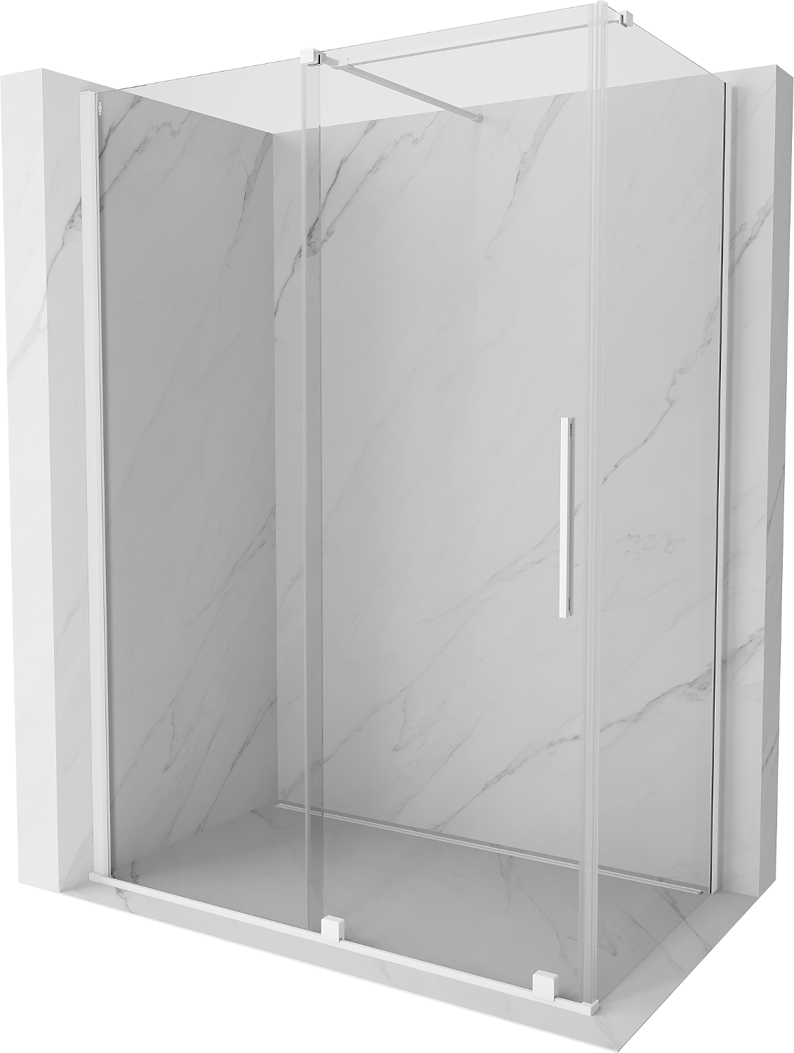 Mexen Velar kabina prysznicowa rozsuwana 150x80 cm, transparent, biała - 871-150-080-01-20