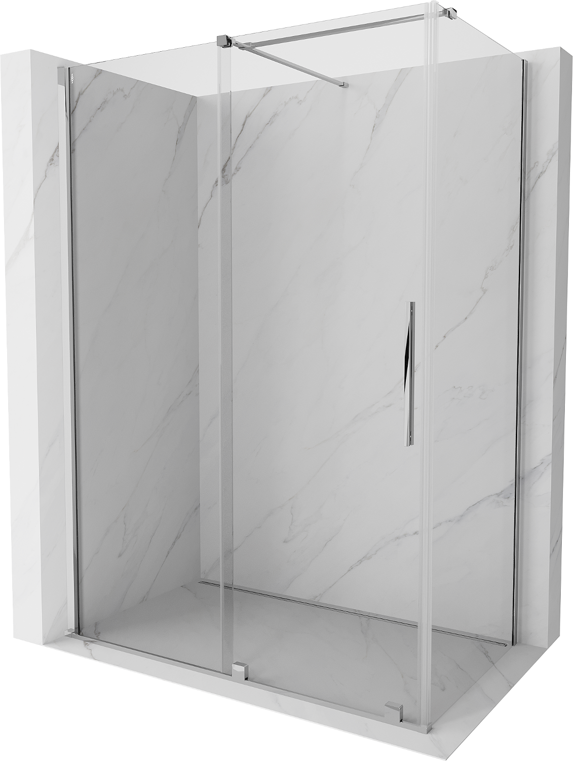 Mexen Velar kabina prysznicowa rozsuwana 130x75 cm, transparent, chrom - 871-130-075-01-01