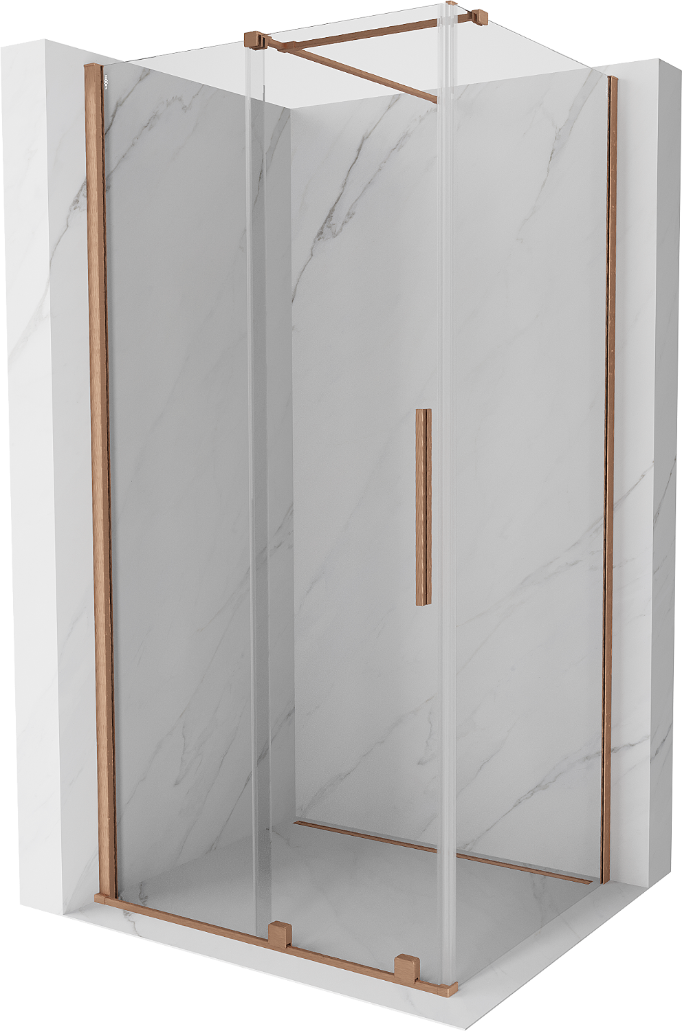 Mexen Velar kabina prysznicowa rozsuwana 120x100 cm, transparent, miedź szczotkowana - 871-120-100-01-65