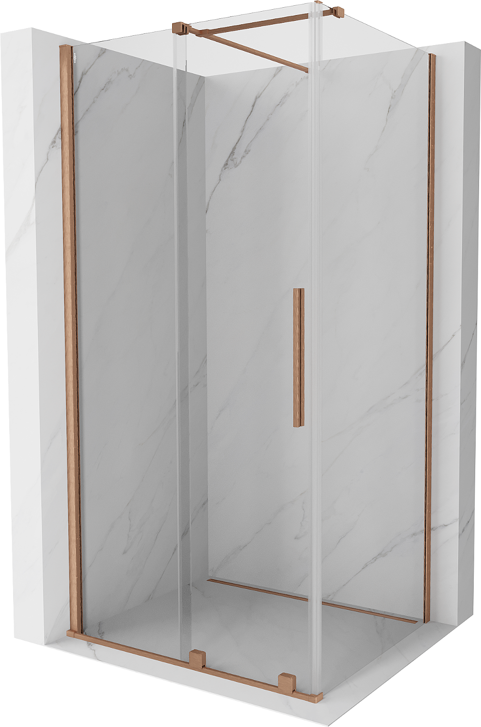 Mexen Velar kabina prysznicowa rozsuwana 130x85 cm, transparent, miedź szczotkowana - 871-130-085-01-65