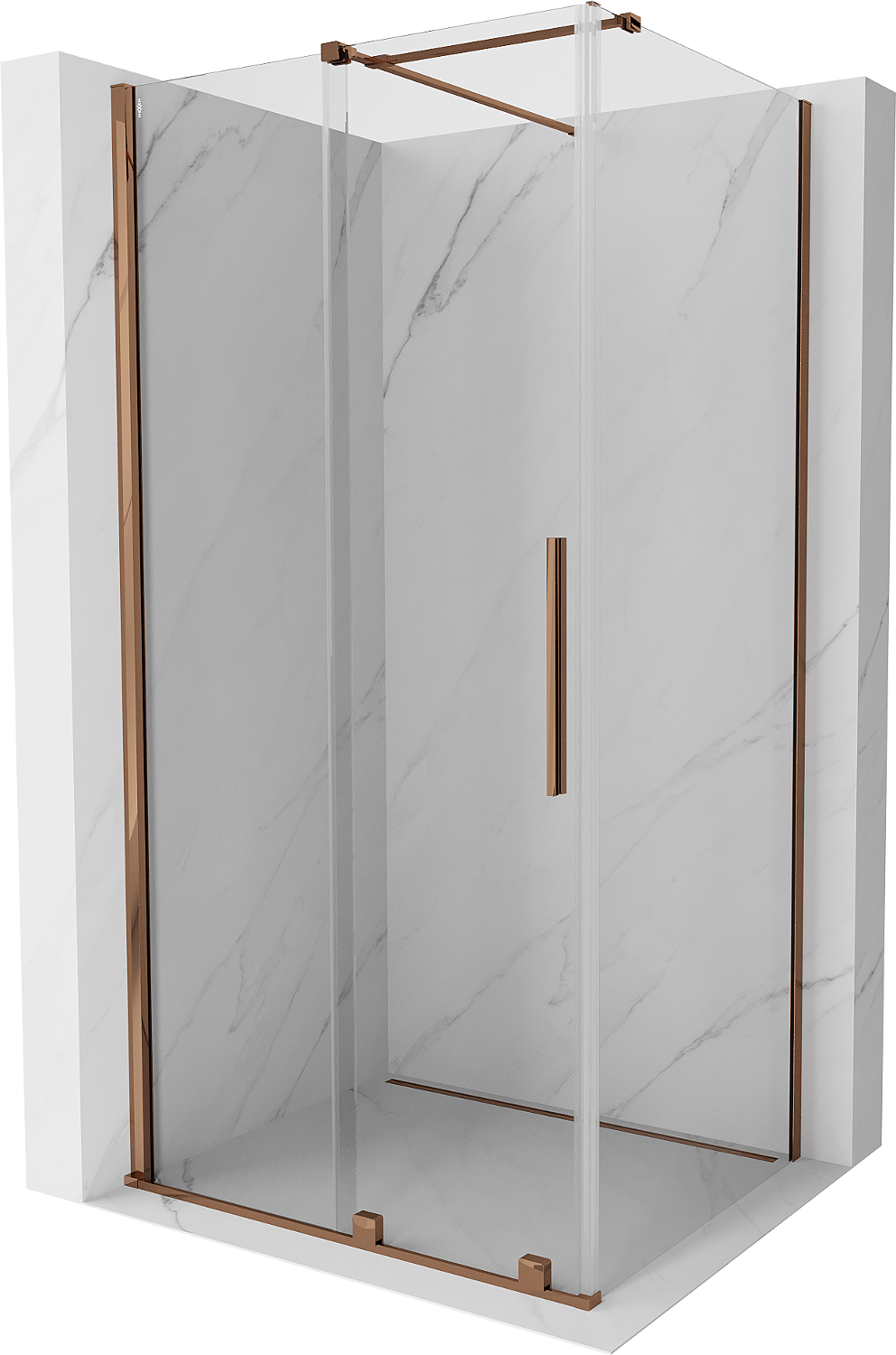 Mexen Velar kabina prysznicowa rozsuwana 120x85 cm, transparent, różowe złoto - 871-120-085-01-60