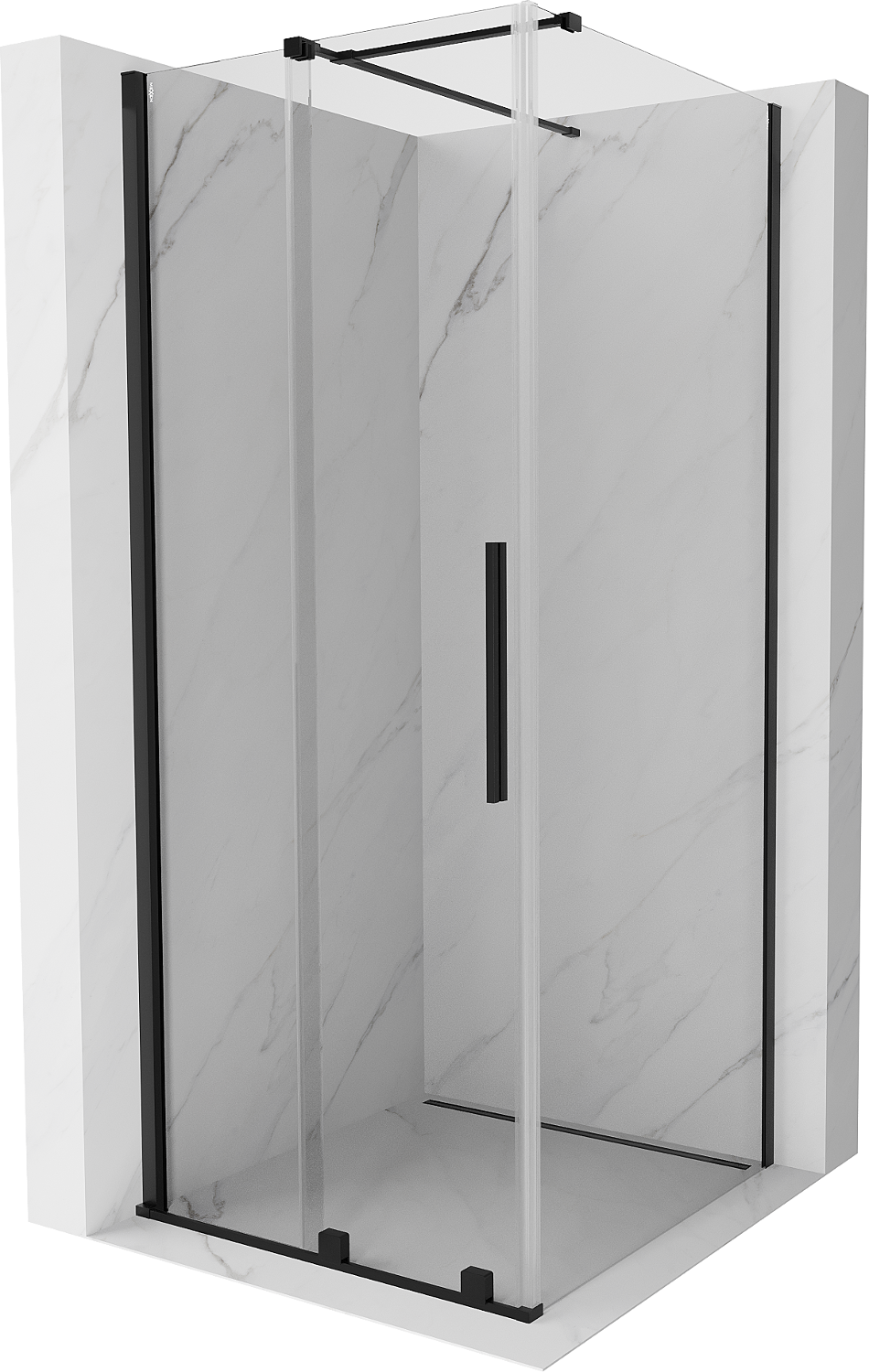 Mexen Velar kabina prysznicowa rozsuwana 110x110 cm, transparent, czarna - 871-110-110-01-70