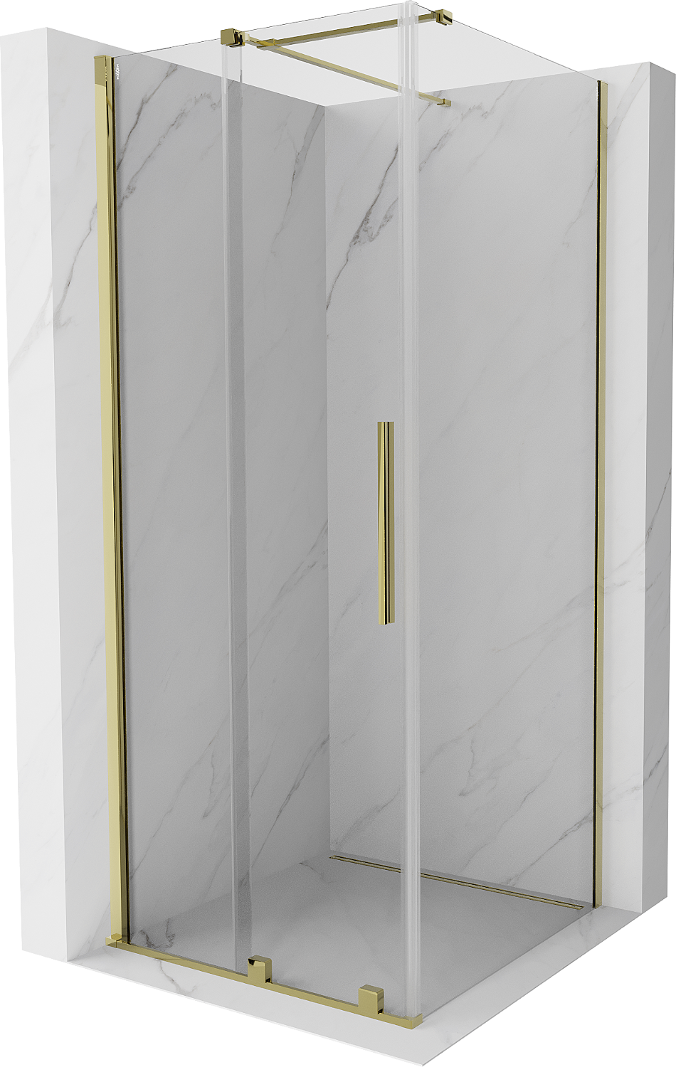 Mexen Velar kabina prysznicowa rozsuwana 110x110 cm, transparent, złota - 871-110-110-01-50