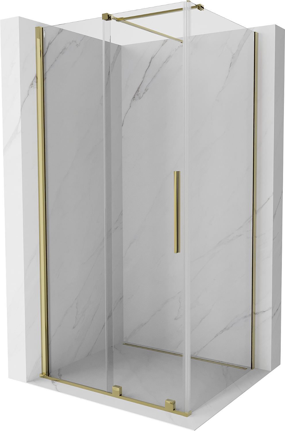 Mexen Velar kabina prysznicowa rozsuwana 120x70 cm, transparent, złota - 871-120-070-01-50