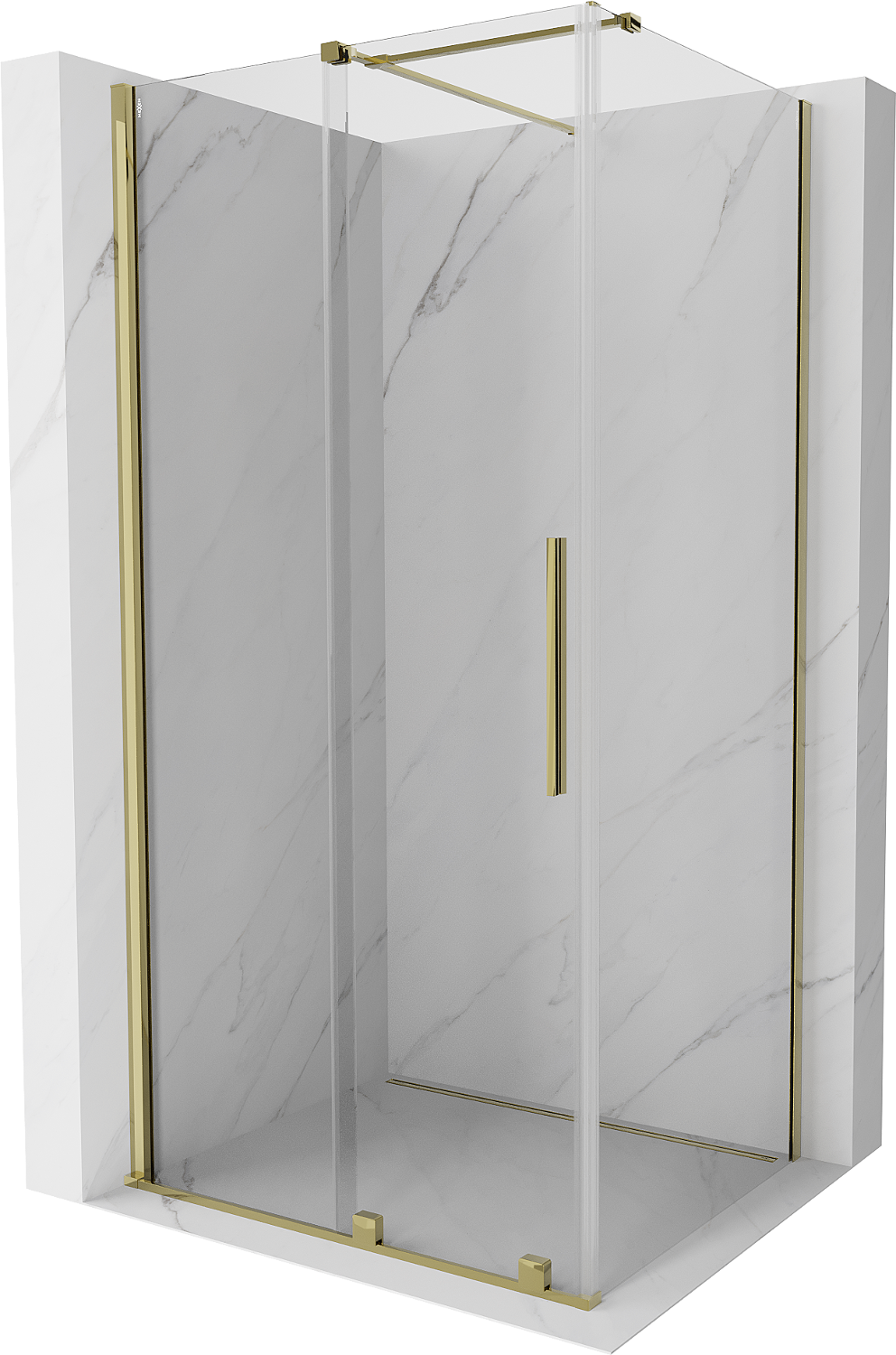 Mexen Velar kabina prysznicowa rozsuwana 120x100 cm, transparent, złota - 871-120-100-01-50