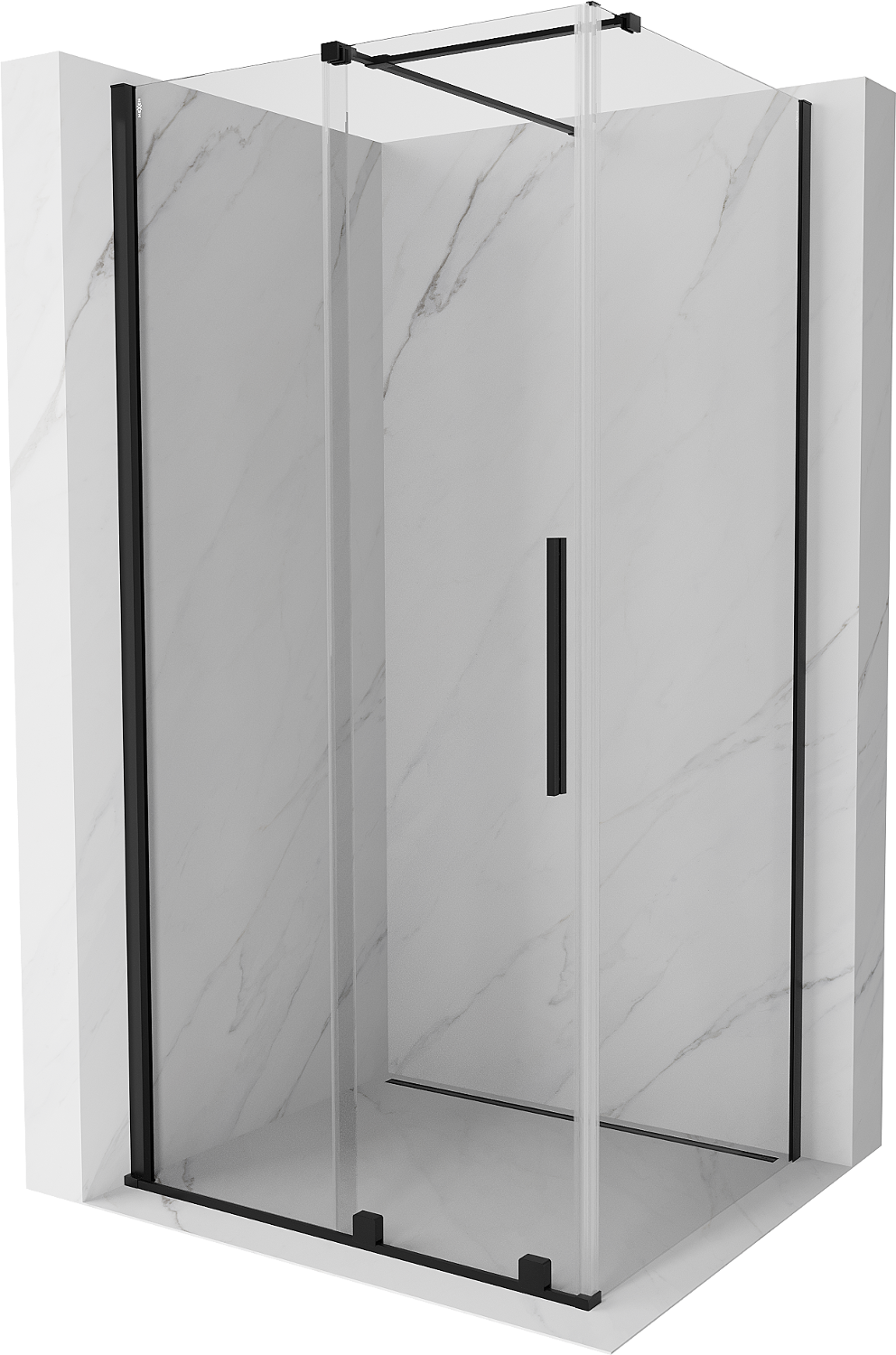 Mexen Velar kabina prysznicowa rozsuwana 150x100 cm, transparent, czarna - 871-150-100-01-70