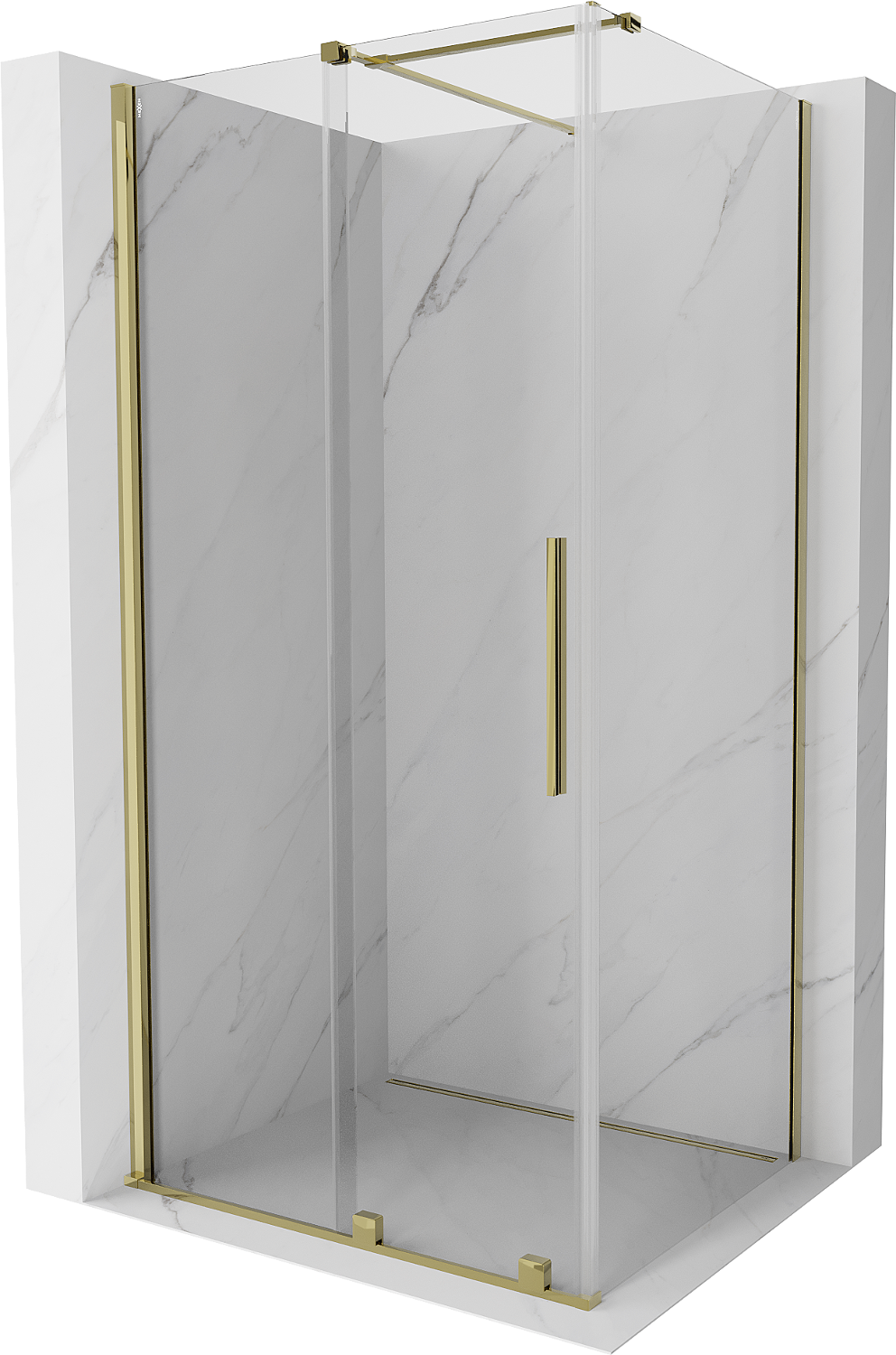Mexen Velar kabina prysznicowa rozsuwana 90x75 cm, transparent, złota - 871-090-075-01-50