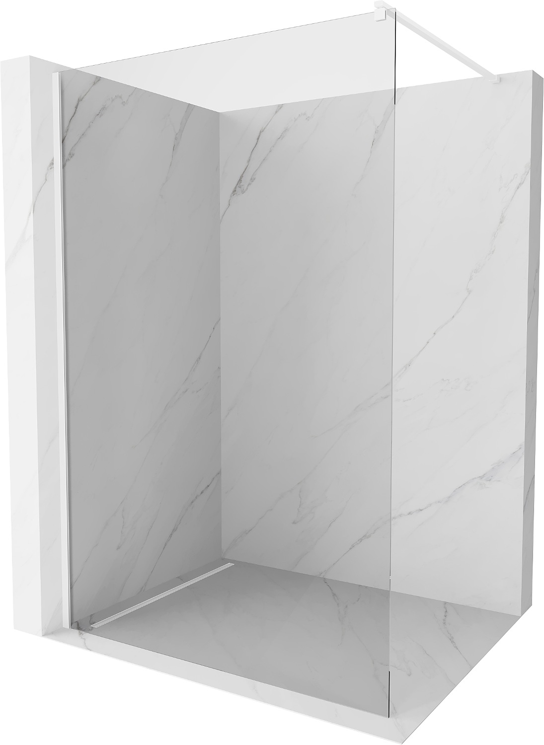 Mexen Kioto ścianka prysznicowa Walk-in 110 x 200 cm, transparent 8 mm, biała - 800-110-101-20-00