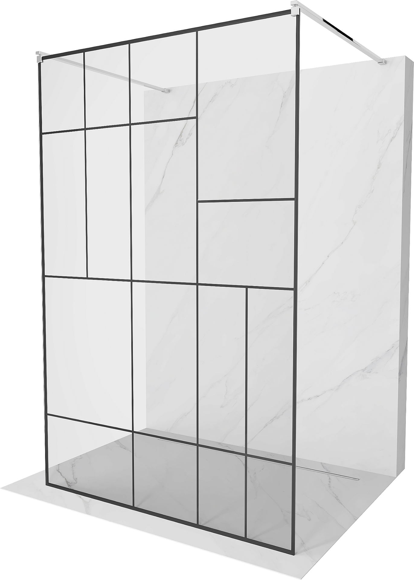 Zdjęcia - Ścianka prysznicowa Mexen Kioto  wolnostojąca 100 x 200 cm, czarny wzór 8 m 