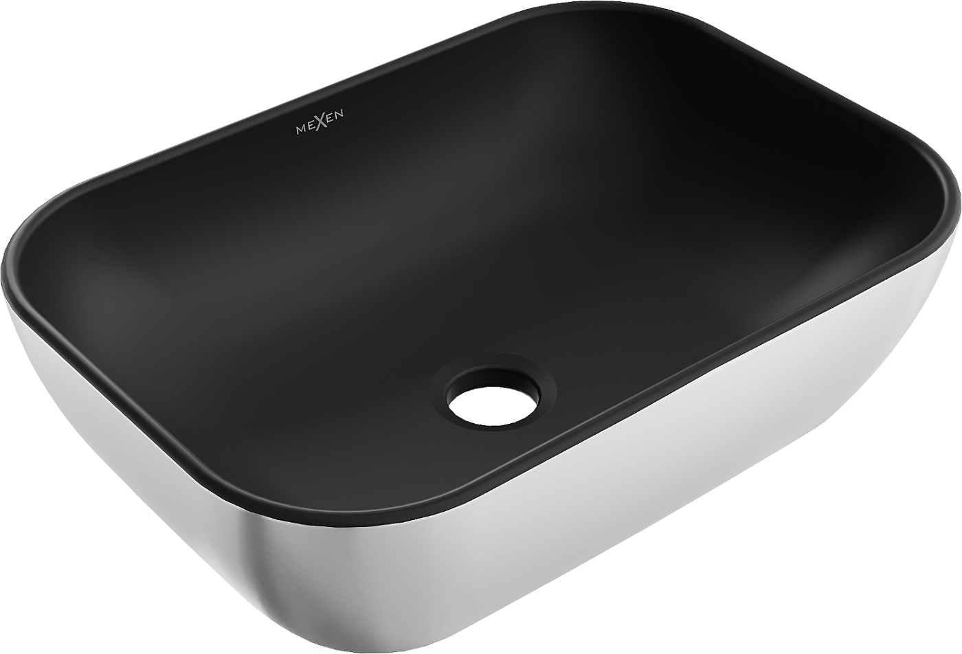 Mexen Rita umywalka nablatowa 45 x 32 cm, czarna mat/srebrna - 21084574