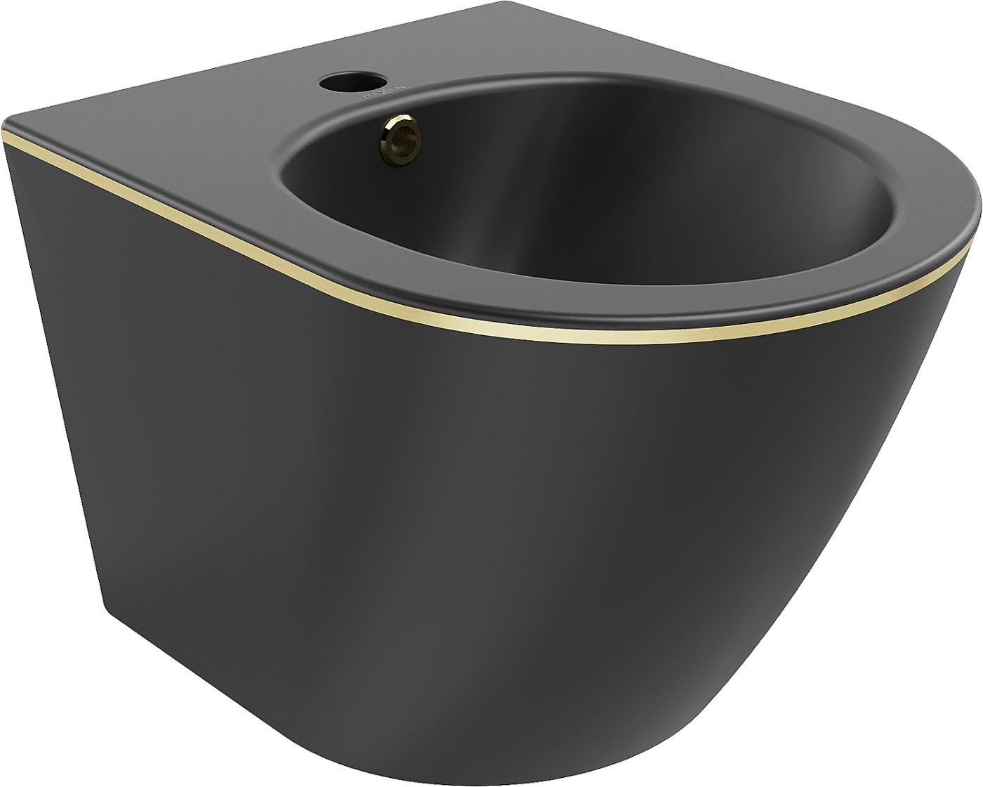 Mexen Lena bidet wiszący, czarny mat/złoty linia - 35224875