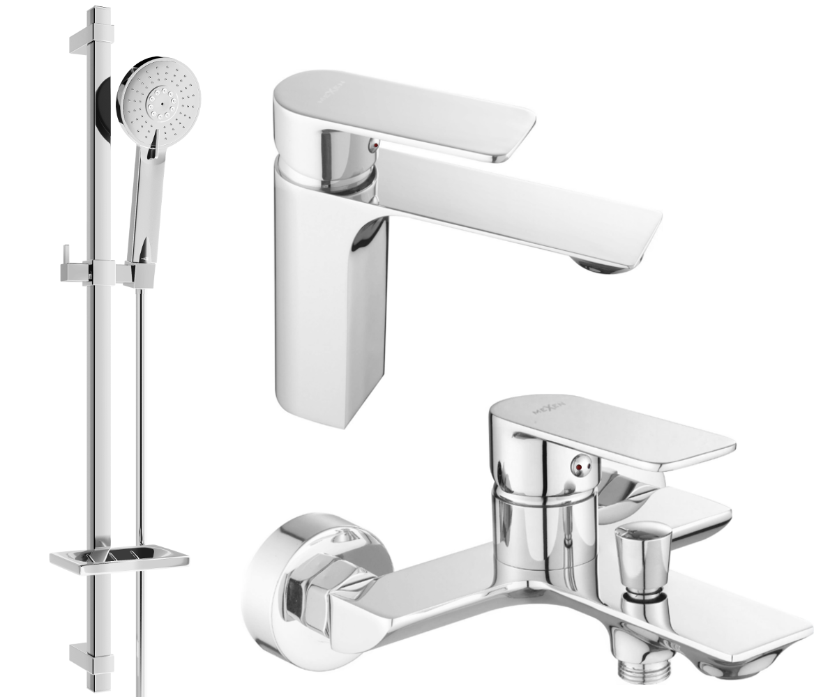 Mexen Alexa DQ40 zestaw wannowy, chrom - 71203DQ40-00