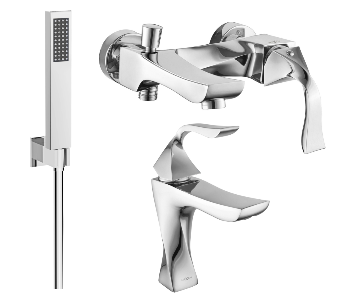 Mexen Estrella R02 zestaw wannowy, chrom - 72303R02-00