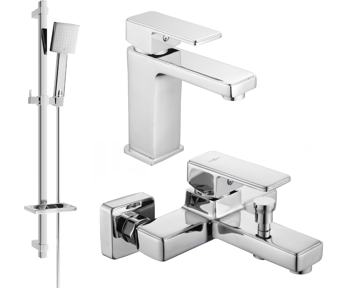 Mexen Cetus DQ45 zestaw wannowy, chrom - 744303DQ45-00