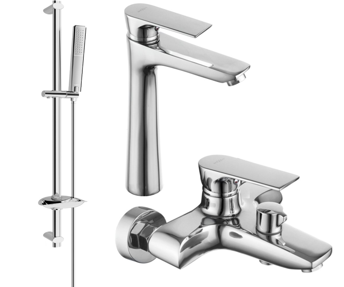Mexen Axel DB72 zestaw wannowy, chrom - 73813DB72-00