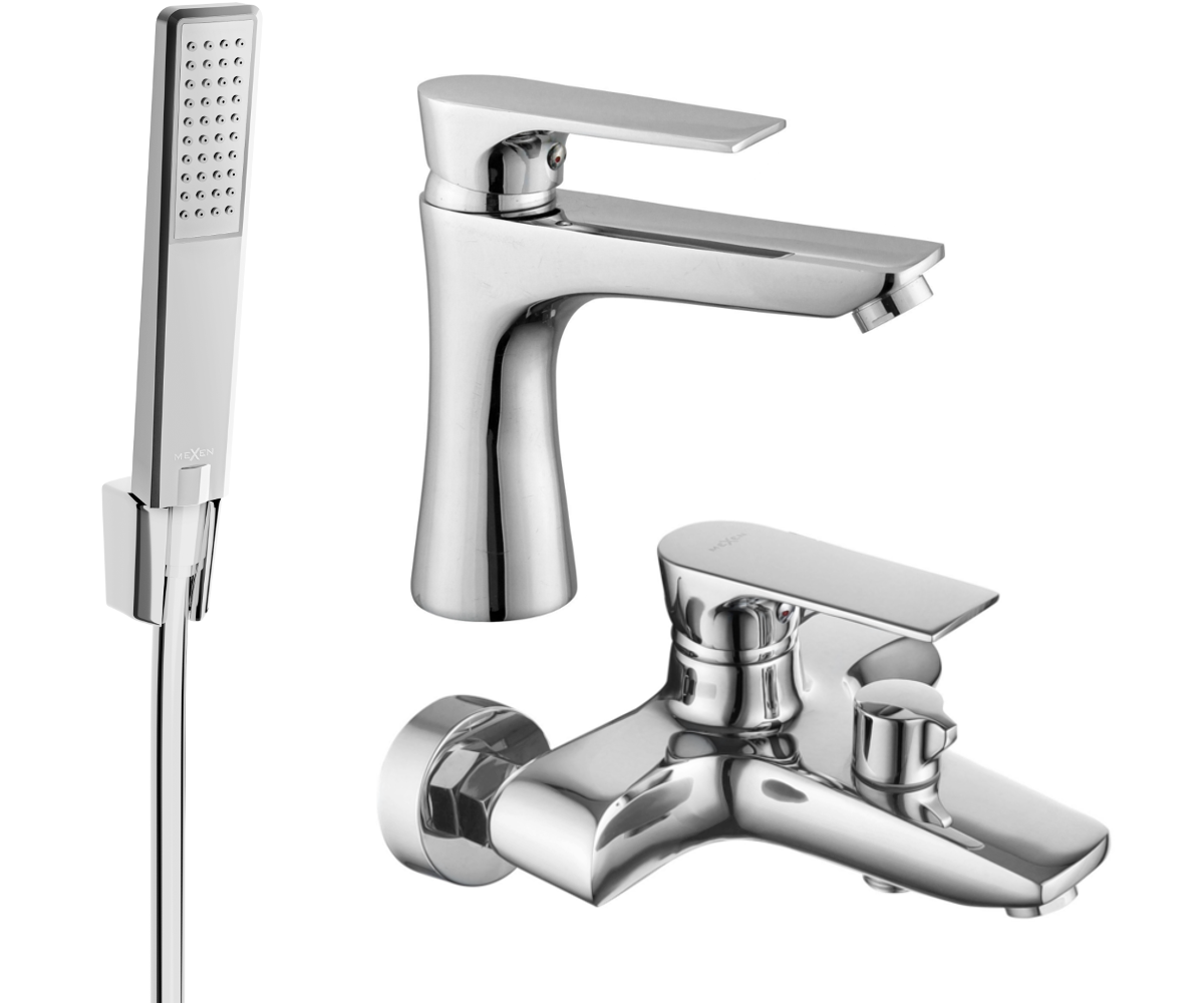 Mexen Axel R72 zestaw wannowy, chrom - 73803R72-00