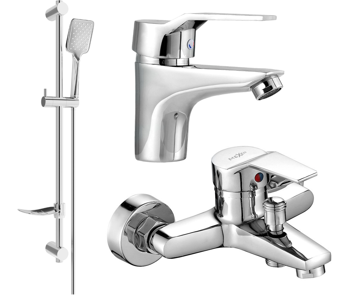 Mexen Caro DF62 zestaw wannowy, chrom - 746603DF62-00