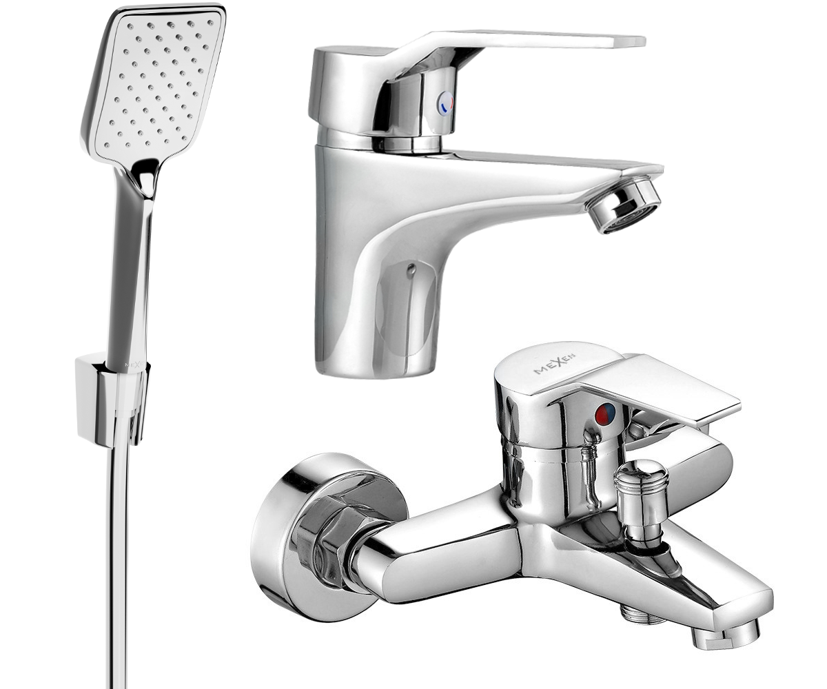 Mexen Caro R62 zestaw wannowy, chrom - 746603R62-00