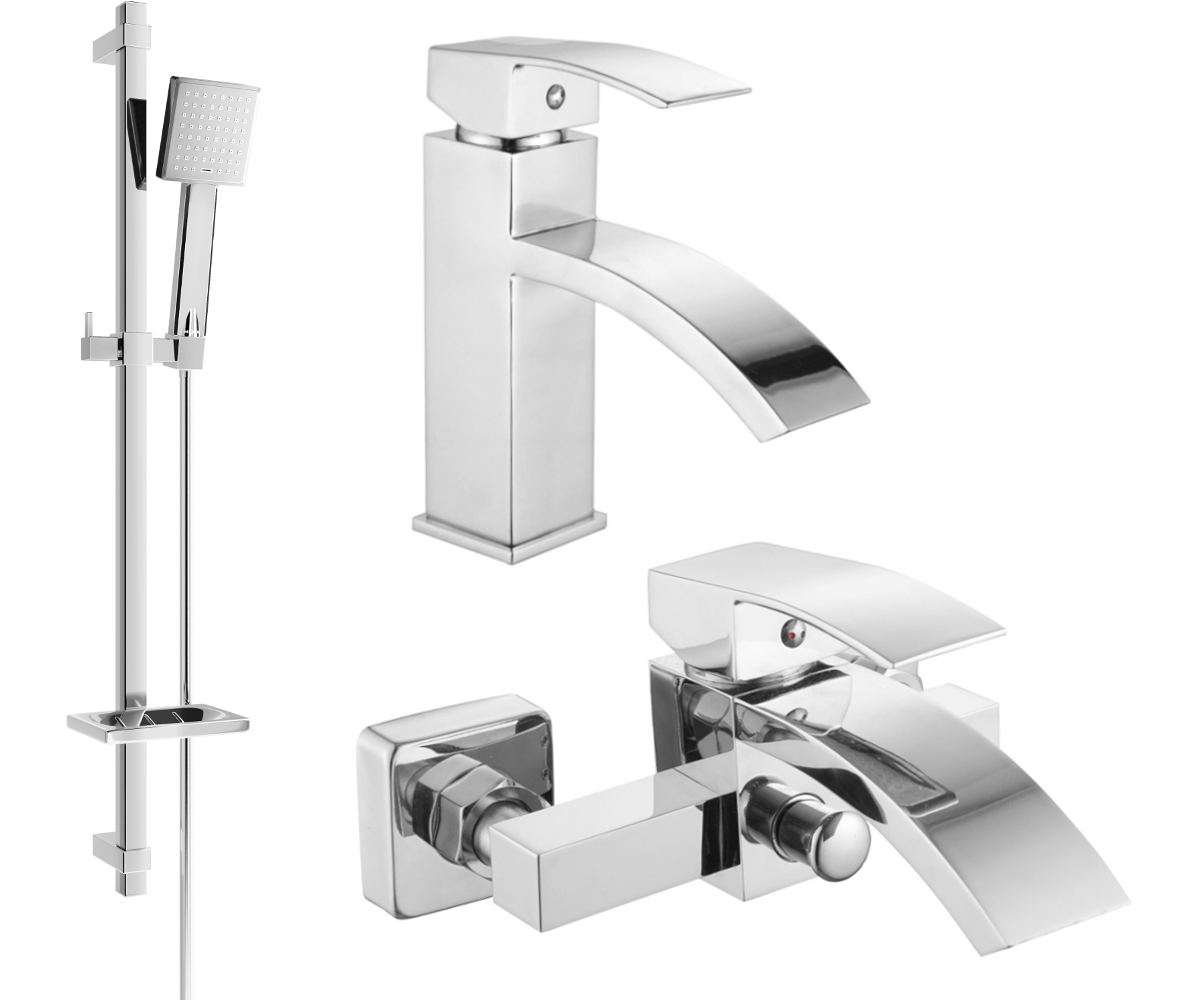 Mexen Libra DQ45 zestaw wannowy, chrom - 745103DQ45-00