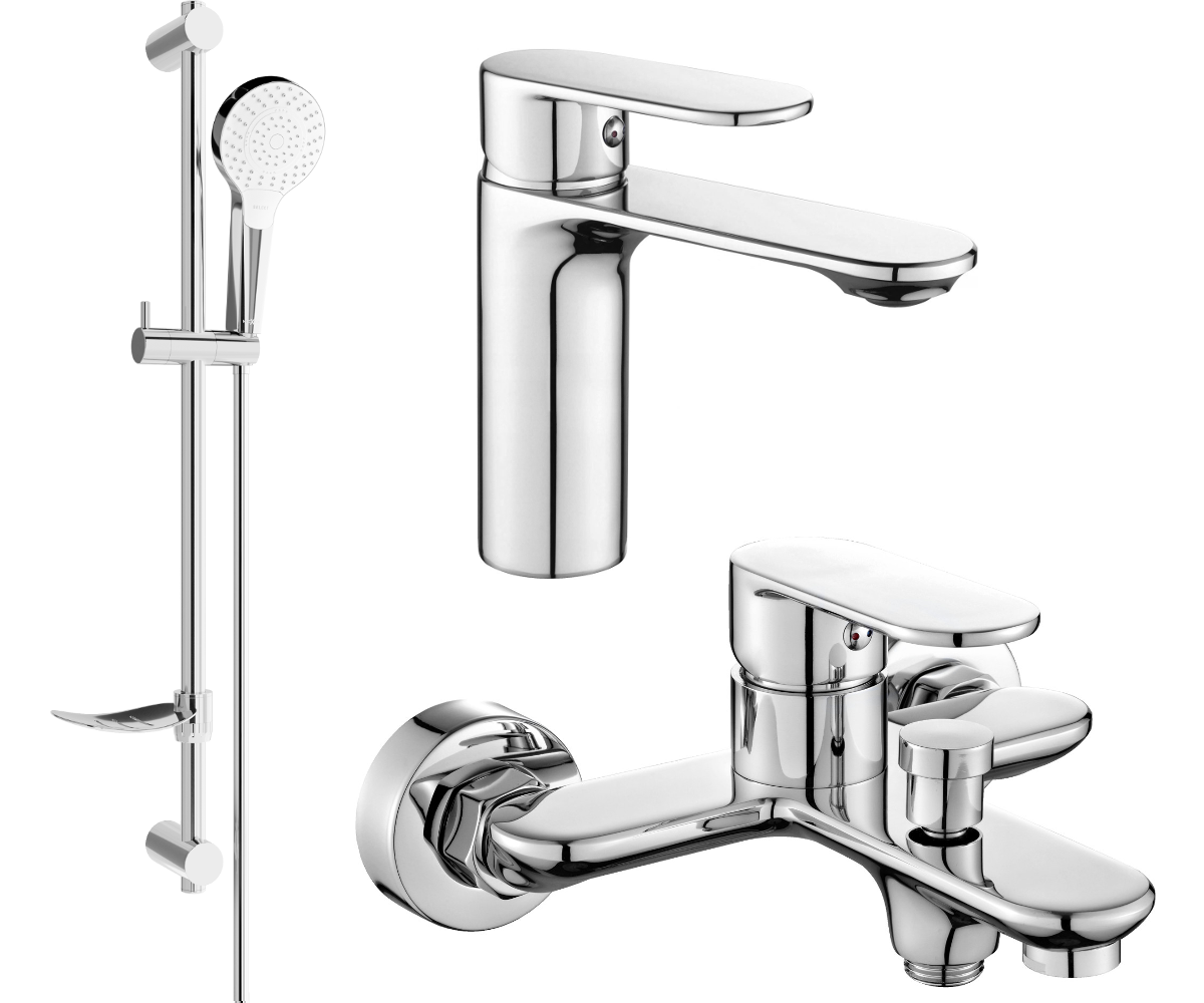 Mexen Milo DF05 zestaw wannowy, chrom - 71303DF05-00
