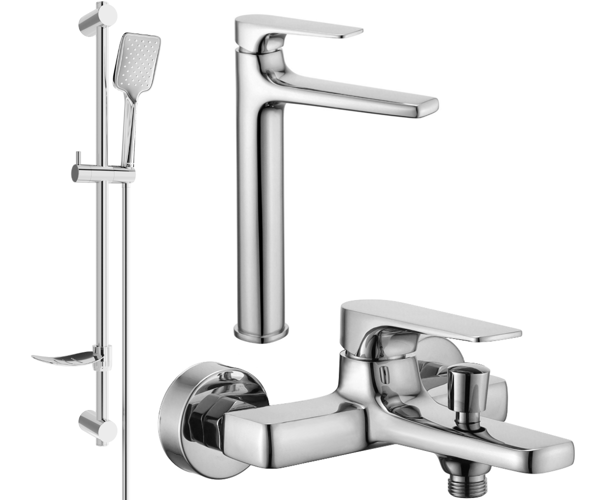 Mexen Lynx DF62 zestaw wannowy, chrom - 745913DF62-00