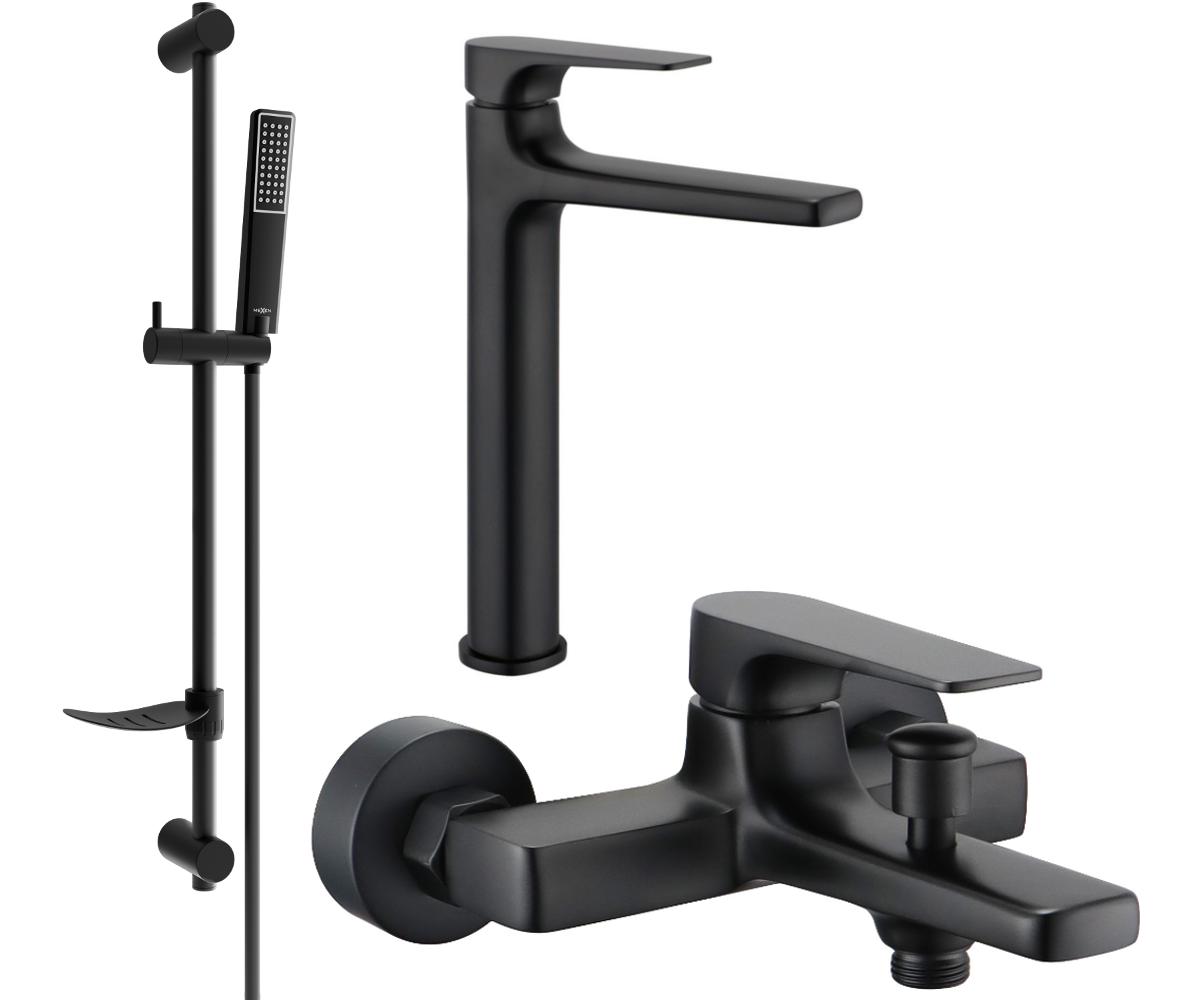 Mexen Lynx DF72 zestaw wannowy, czarny - 745913DF72-70