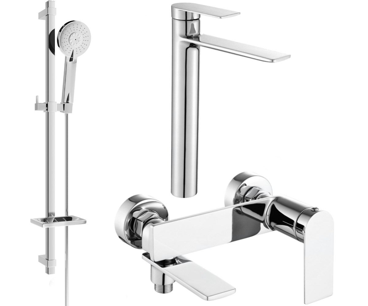 Mexen Zero DQ40 zestaw wannowy, chrom - 7113DQ40-00
