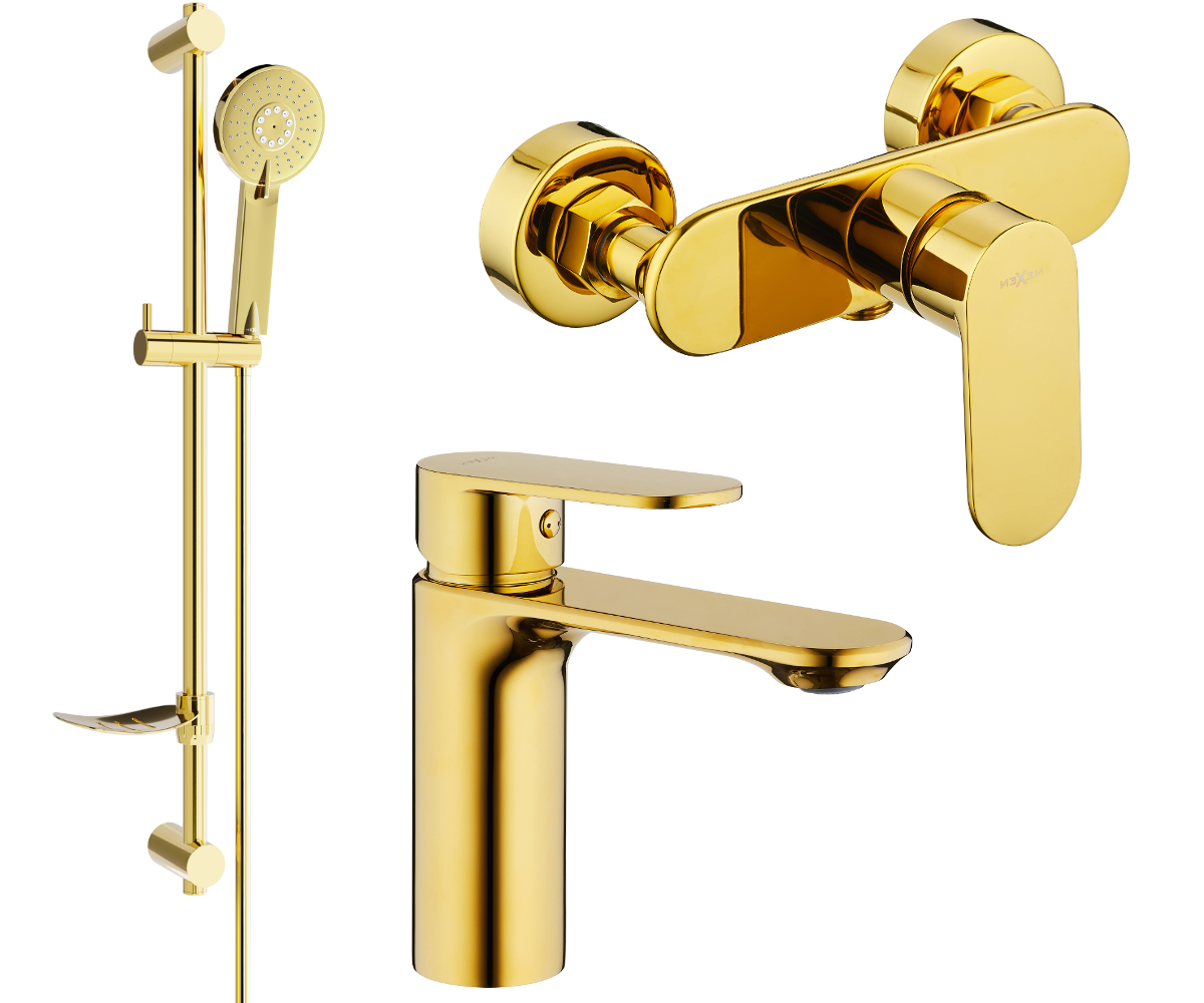 Mexen Milo DF40 zestaw prysznicowy, złoty - 71304DF40-50