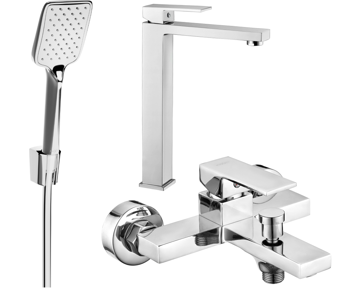 Mexen Uno R62 zestaw wannowy, chrom - 71413R62-00