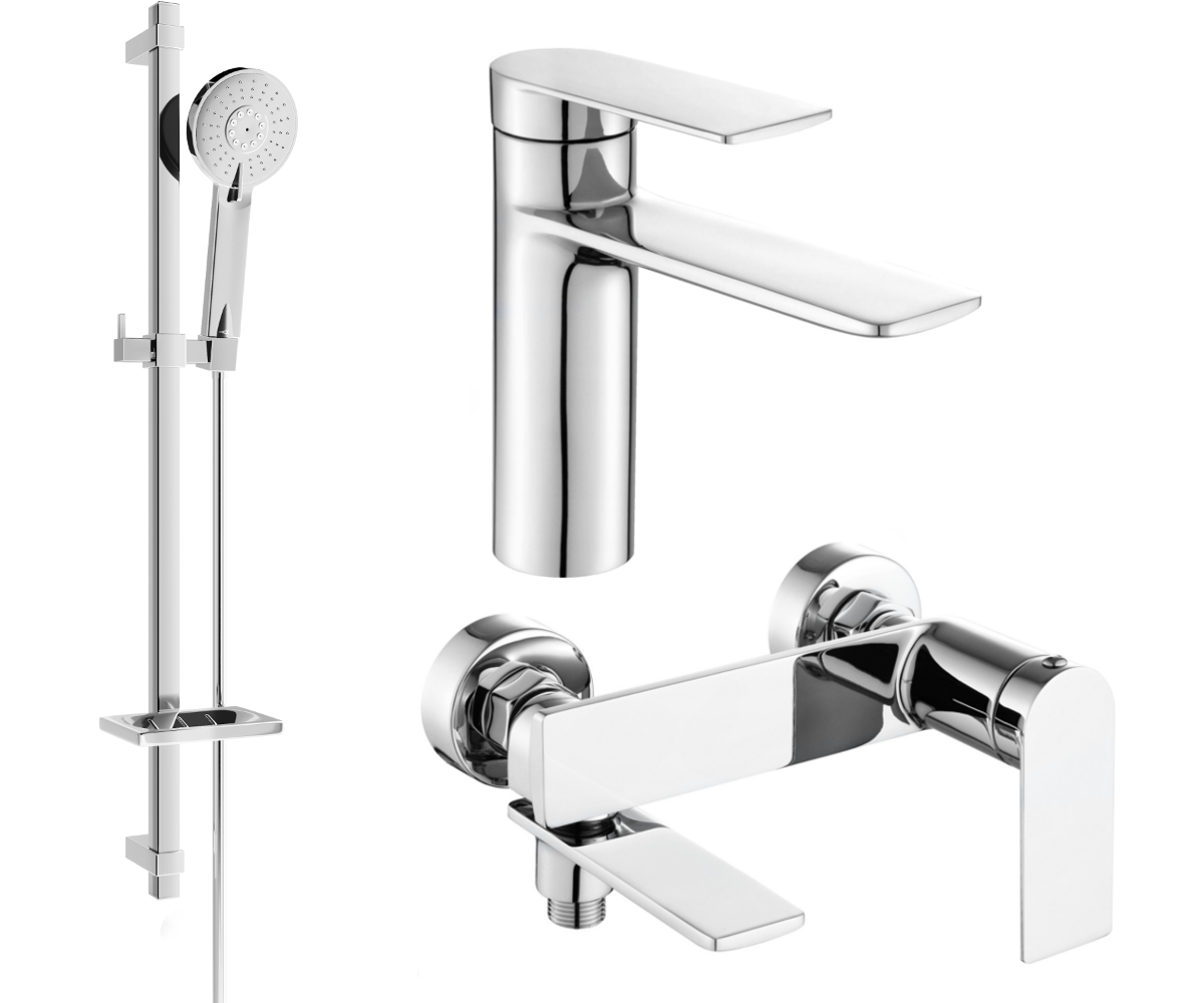 Mexen Zero DQ40 zestaw wannowy, chrom - 71103DQ40-00