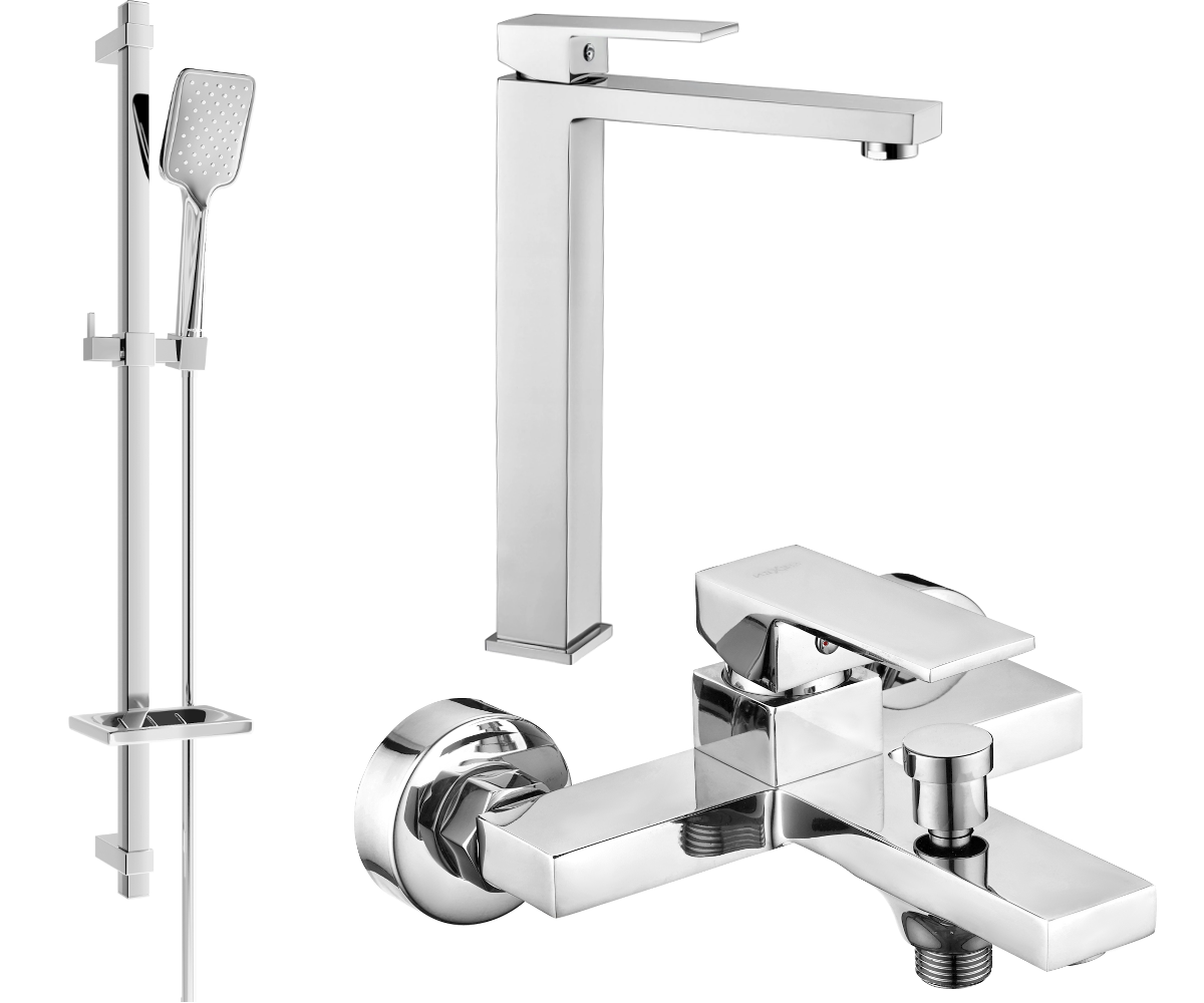 Mexen Uno DQ62 zestaw wannowy, chrom - 71413DQ62-00