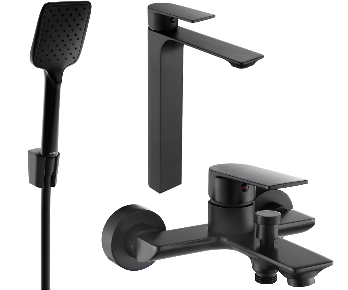 Mexen Alexa R62 zestaw wannowy, czarny - 71213R62-70