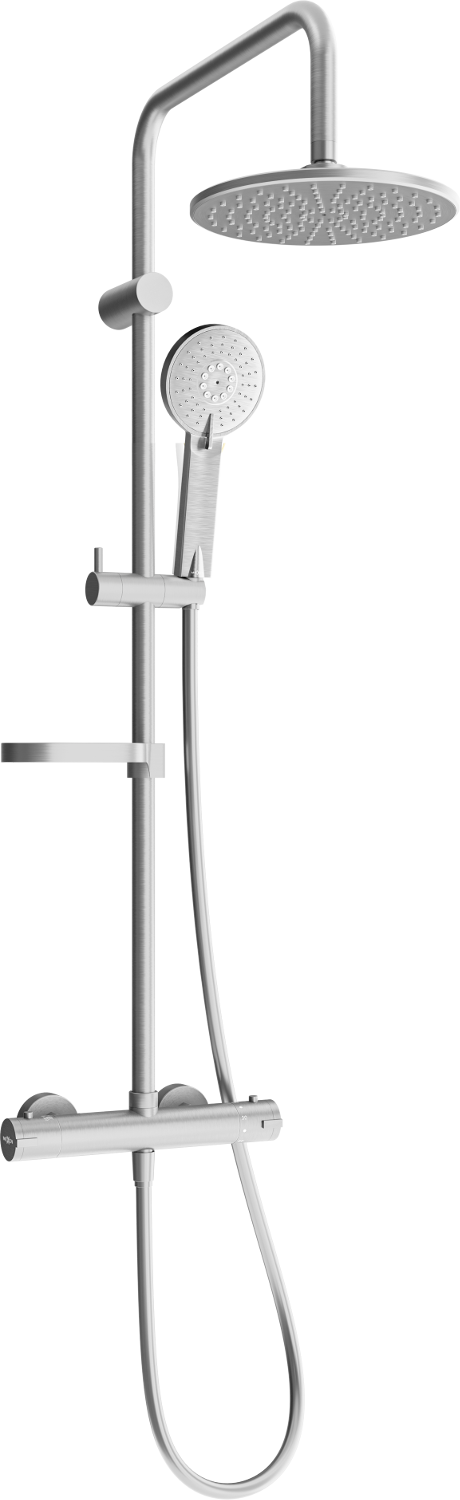 Mexen KX40 zestaw prysznicowy natynkowy z deszczownicą i baterią termostatyczną, grafit - 771504091-66