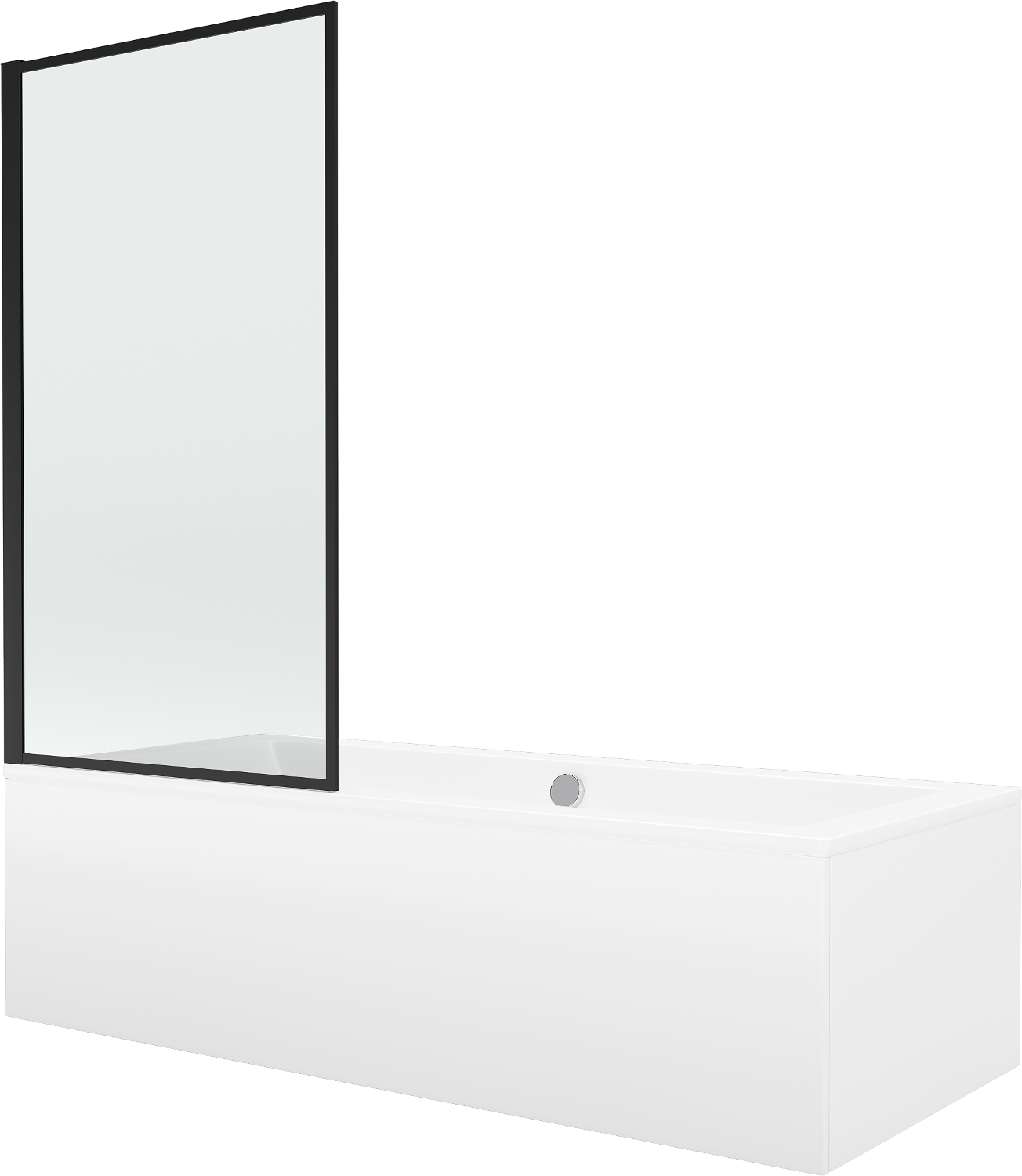 Mexen Cube wanna prostokątna 170 x 80 cm z obudową i parawanem 1-skrzydłowym 70 cm, czarny wzór fix - 550517080X9307007070