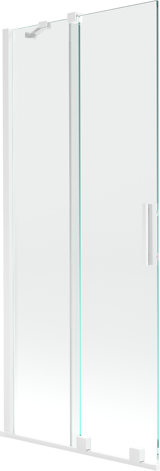 Mexen Velar parawan nawannowy 2-skrzydłowy przesuwny 85 x 150 cm, transparent, biały - 896-085-000-01-20