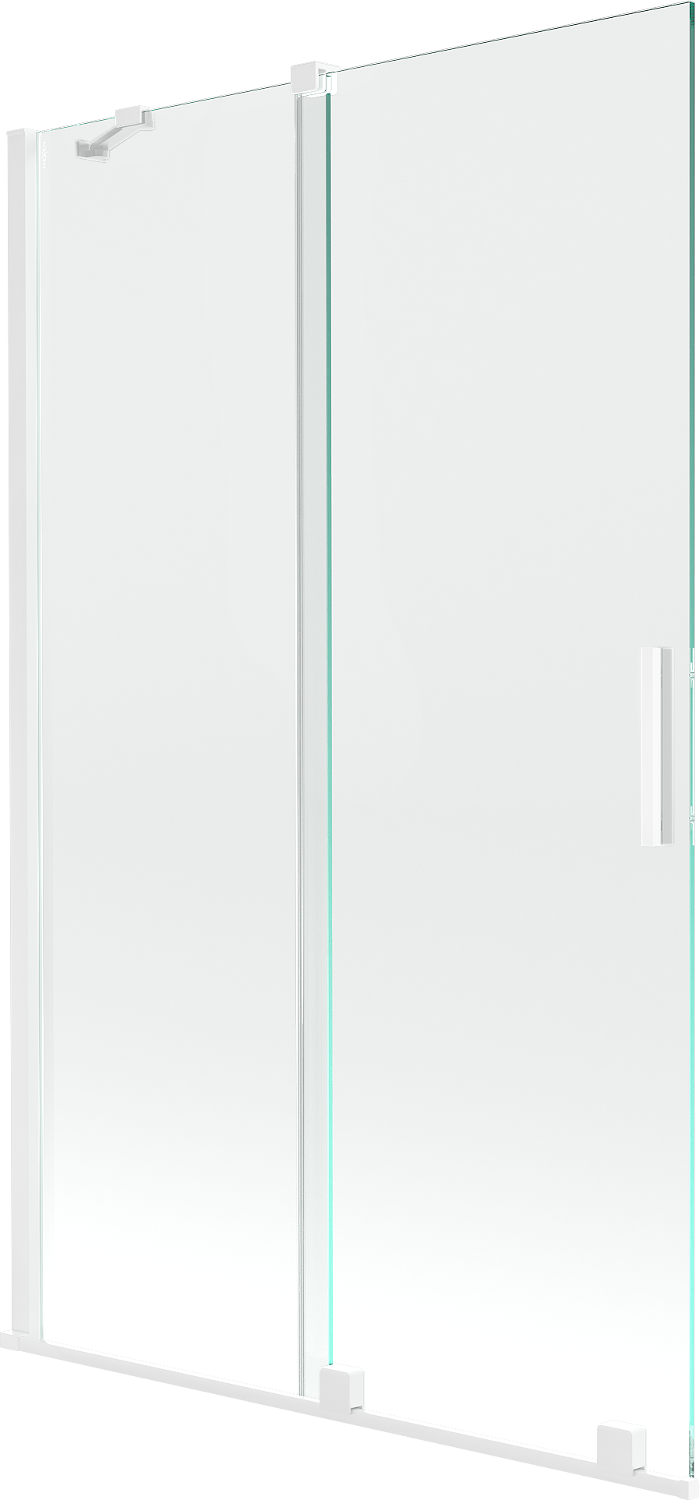 Mexen Velar parawan nawannowy 2-skrzydłowy przesuwny 110 x 150 cm, transparent, biały - 896-110-000-01-20