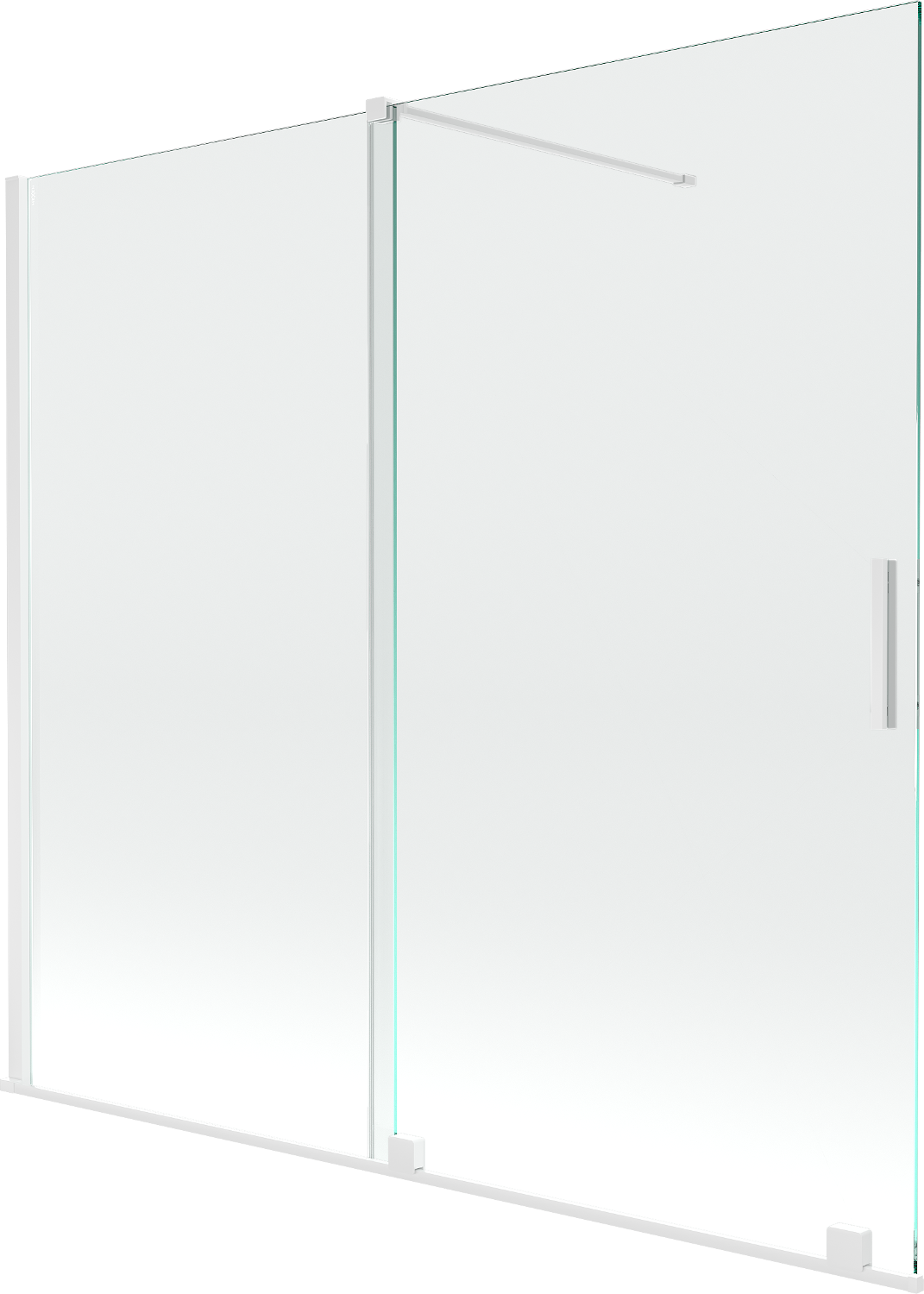 Mexen Velar parawan nawannowy 2-skrzydłowy przesuwny 170 x 150 cm, transparent, biały - 896-170-000-01-20