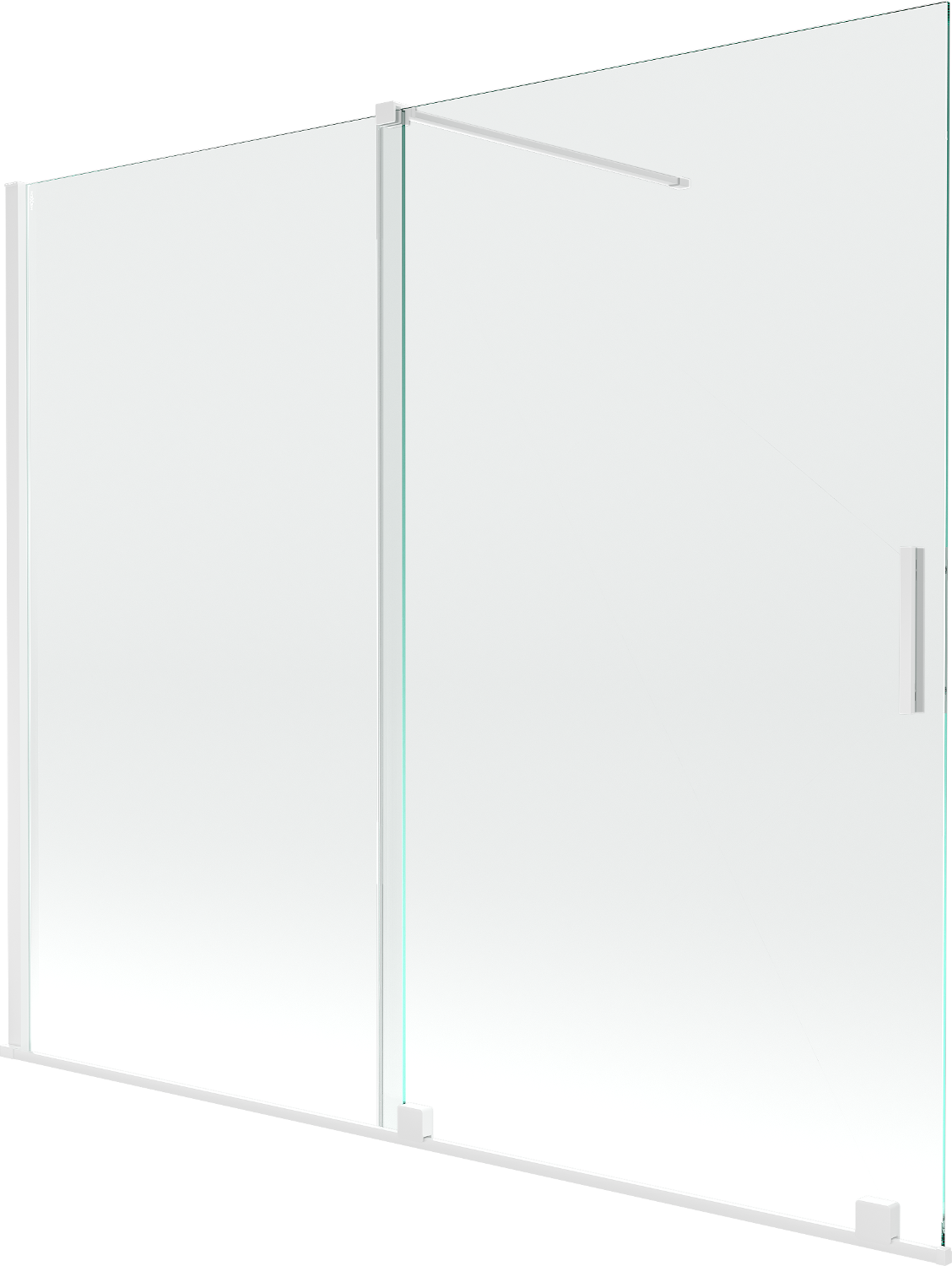 Mexen Velar parawan nawannowy 2-skrzydłowy przesuwny 180 x 150 cm, transparent, biały - 896-180-000-01-20