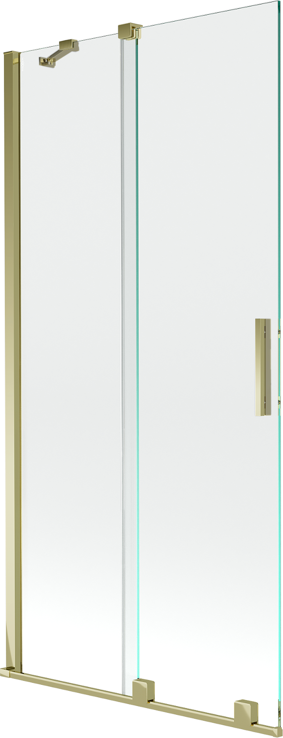 Mexen Velar parawan nawannowy 2-skrzydłowy przesuwny 90 x 150 cm, transparent, złoty - 896-090-000-01-50