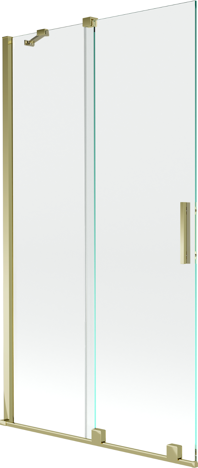 Mexen Velar parawan nawannowy 2-skrzydłowy przesuwny 100 x 150 cm, transparent, złoty - 896-100-000-01-50