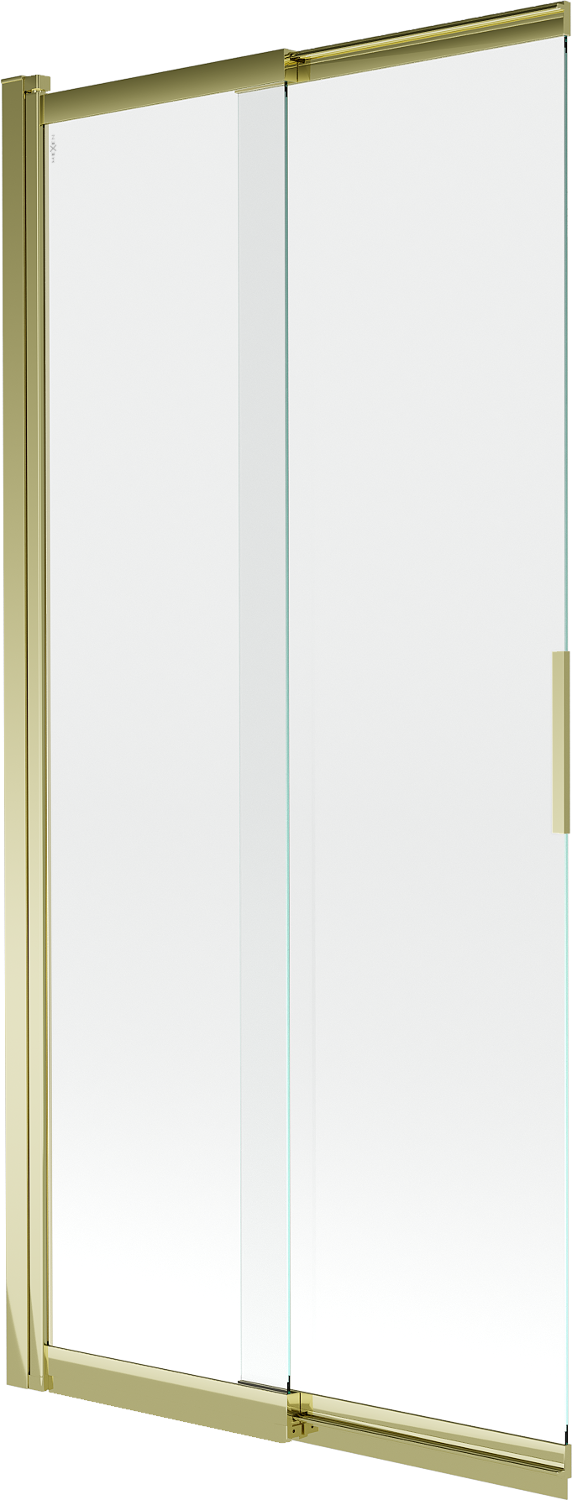 Mexen Fox parawan nawannowy 2-skrzydłowy przesuwny 85 x 150 cm, transparent, złoty - 891-085-002-50-00
