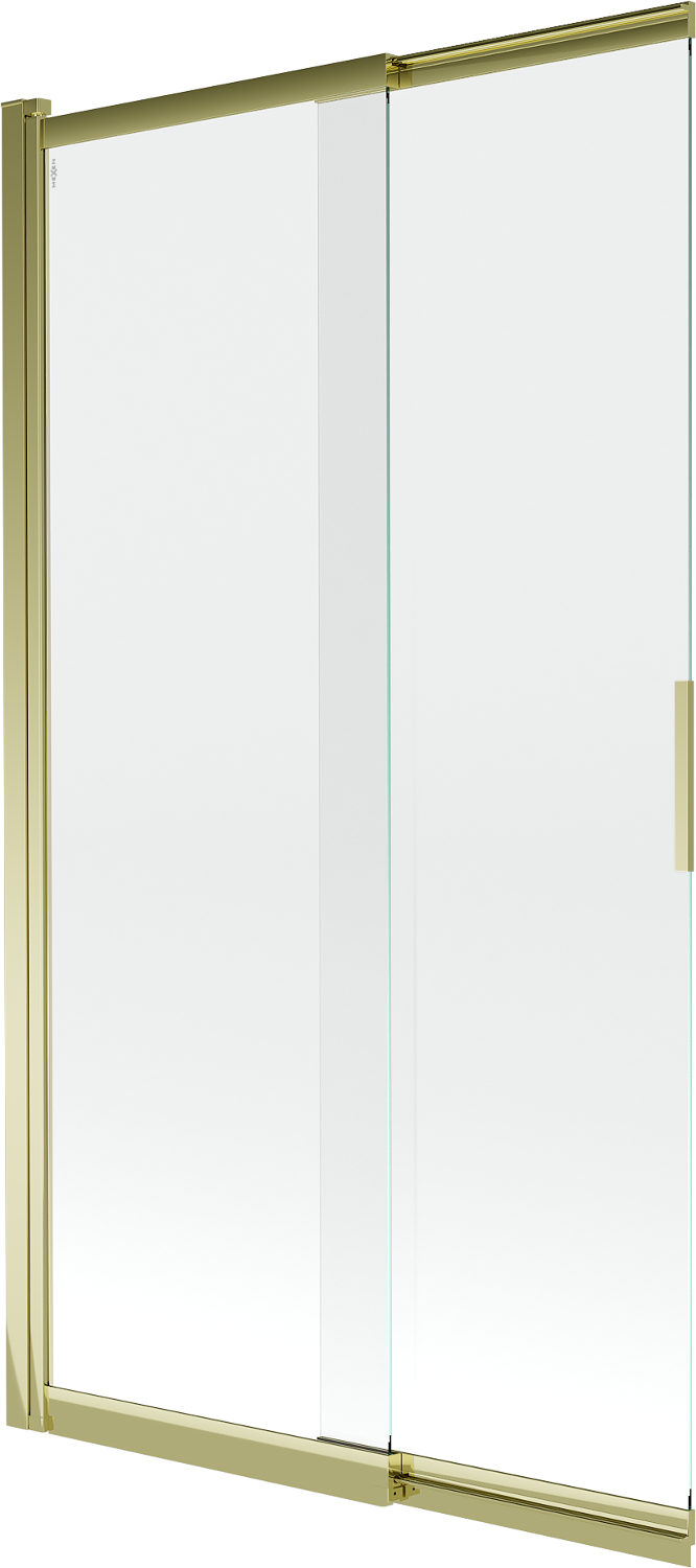 Mexen Fox parawan nawannowy 2-skrzydłowy przesuwny 100 x 150 cm, transparent, złoty - 891-100-002-50-00