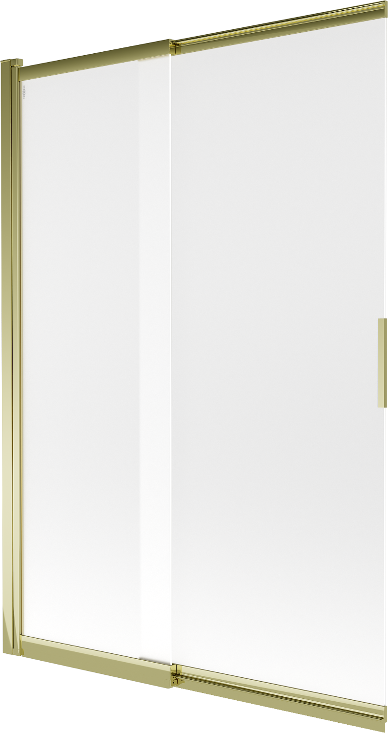 Mexen Fox parawan nawannowy 2-skrzydłowy przesuwny 120 x 150 cm, szron, złoty - 891-120-002-50-30