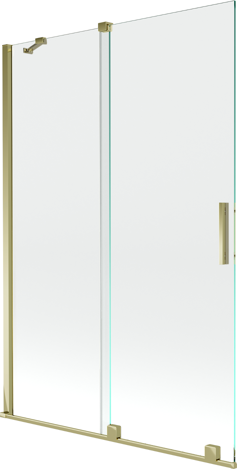 Mexen Velar parawan nawannowy 2-skrzydłowy przesuwny 120 x 150 cm, transparent, złoty - 896-120-000-01-50