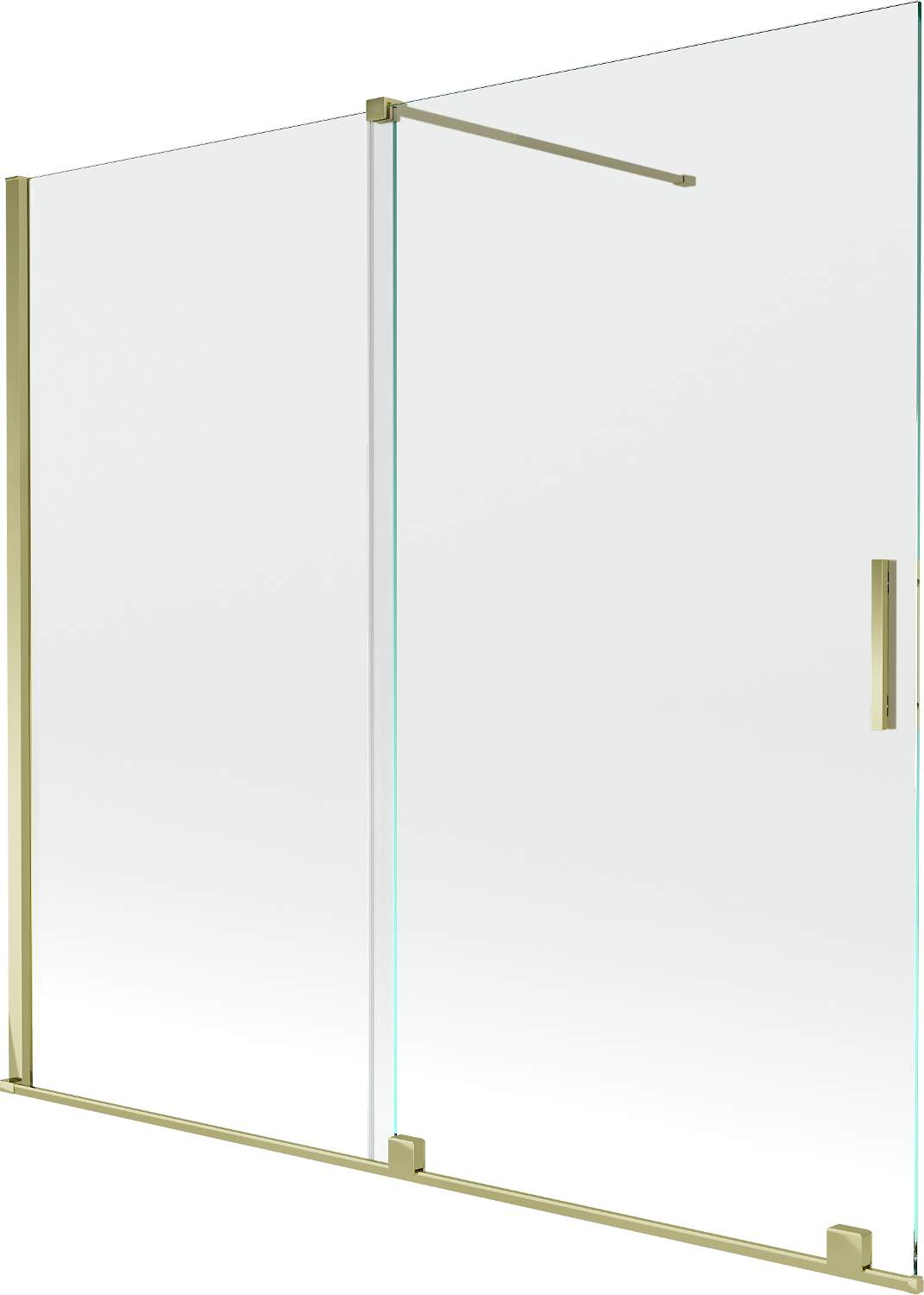 Mexen Velar parawan nawannowy 2-skrzydłowy przesuwny 170 x 150 cm, transparent, złoty - 896-170-000-01-50